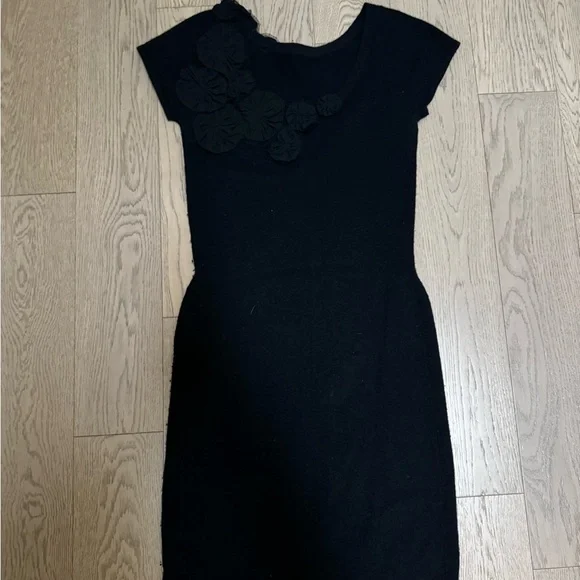 STUNNING ROSE DETAIL CASHMERE DRESS - Picture 3 of 4